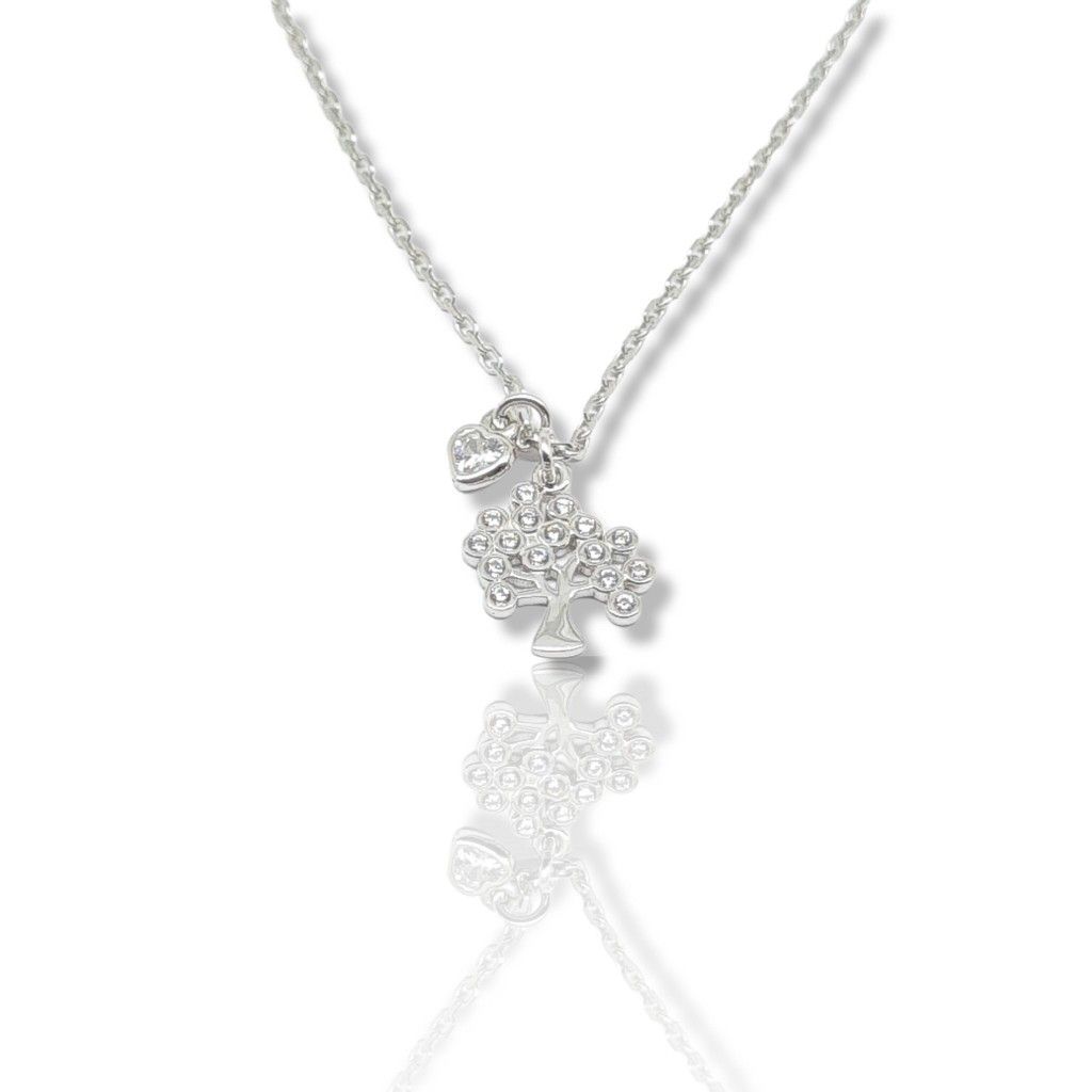 Platinum plated silver 925° tree of life necklace  (code FC006022)